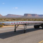 2 axle aluminum flatbed trailer in dessert