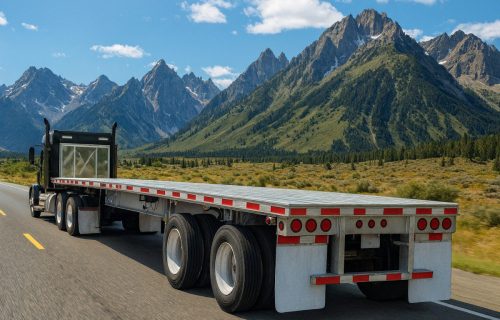 Flatbed Trailer in the mountians