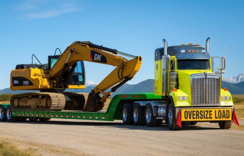Trailer hauling oversize load