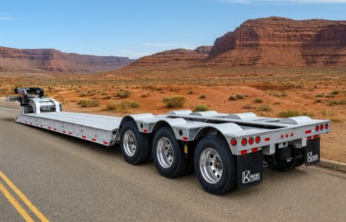 heavy haul trailer in the desert